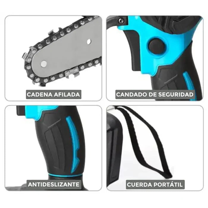 Mini Motosierra | Recargable Electrica Dos Baterias + Gafas Protectoras