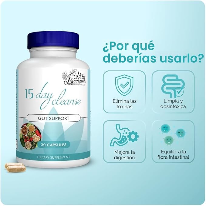 PROMOCIÓN 2x1 - 15 Day Cleanse™ Limpieza Intestinal de 15 Días | 30 Cápsulas